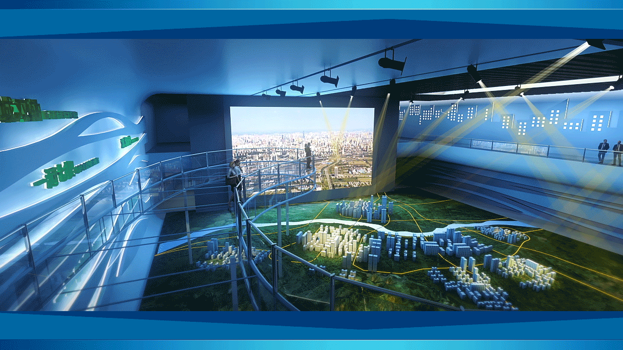 房地產數字展廳中的投影數字沙盤插圖(1) 房地產數字展廳中的投影數字沙盤插圖(1)